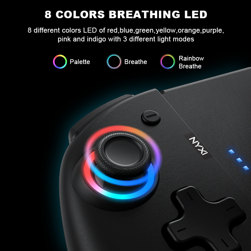 NYXI Athena Wireless Joy-pad with 8 Colors LED for Switch/Switch OLED